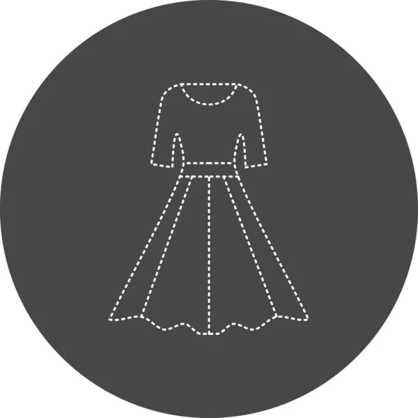 Vestido Vector Delgada Línea Icono — Vector de stock