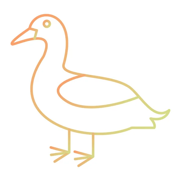 アヒルのアイコン ウェブ用の鳥のベクトルアイコンの概略図 — ストックベクタ