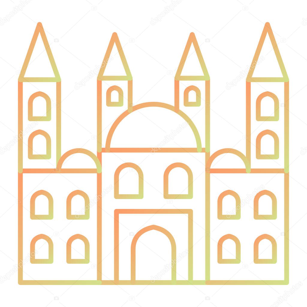 church icon in cartoon style isolated vector illustration