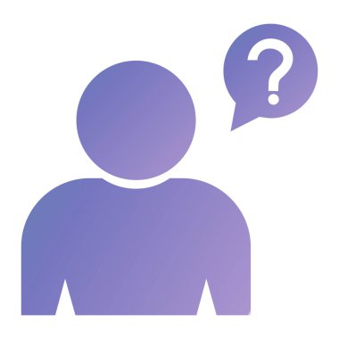 man with question mark icon. flat design style
