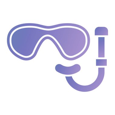 Dalış maskesi simgesi. Web için scuba şnorkel vektör simgelerinin özet çizimi