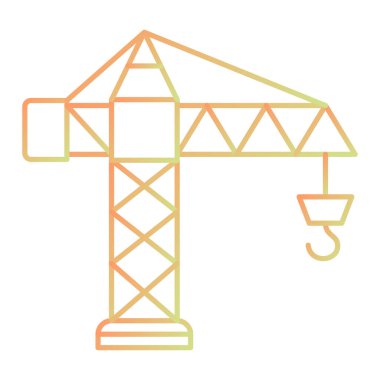 Vinç simgesi. Web için yapı vektörü simgelerinin özet çizimi