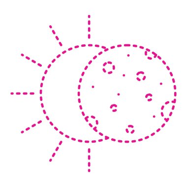 sun with rainbow icon over white background, line style, vector illustration