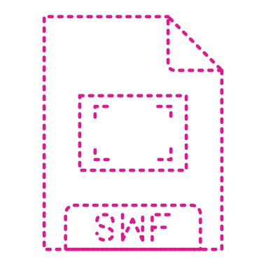 dotted line icon of a frame of a pink and purple screen. vector illustration.
