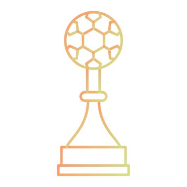 soccer ball icon. outline trophy cup vector illustration on white background