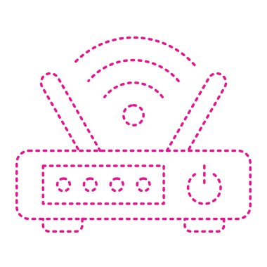 wireless router icon. outline radio antenna vector symbol for web design isolated on white background