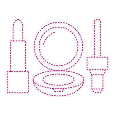 beautiful woman with makeup brush icon. vector illustration