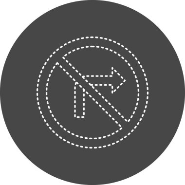 No Right Turn icon, vector 