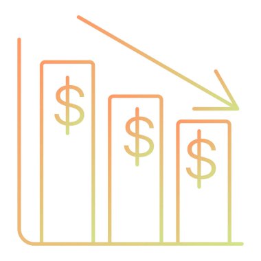 Dolar simgesi vektörü. İnce çizgi sembolü. izole edilmiş sınır çizimi