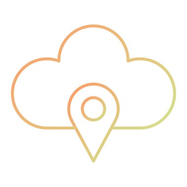 Bulut hesaplama simgesi vektör illüstrasyonu