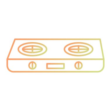 Bir retro kaset ikonunun vektör illüstrasyonu