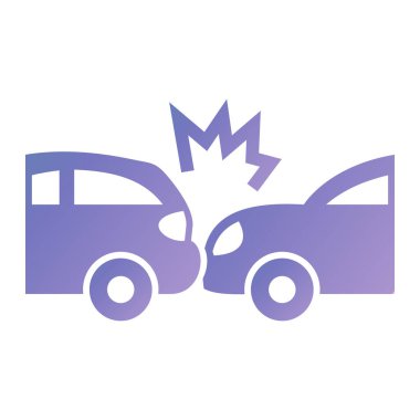 Araba kazası ikonu. vektör illüstrasyonu