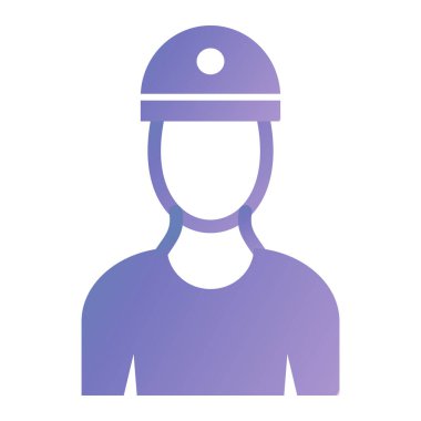 Kask takan bir kadının vektör çizimi