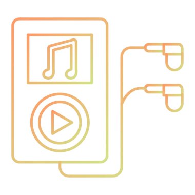 Web ve mobil uygulama için müzik çalıcı satırı simgesi