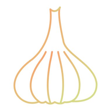 Sarımsak ikonu. El çizimi vektör illüstrasyonu.