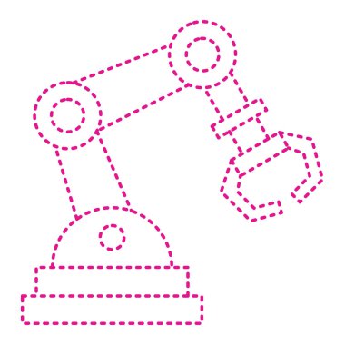 robotic arm of the robot icon. outline illustration of microscope vector and fill style icons
