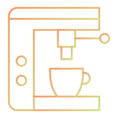 Kahve makinesi ikonu. Web için çay fincanı vektör simgelerinin özet çizimi