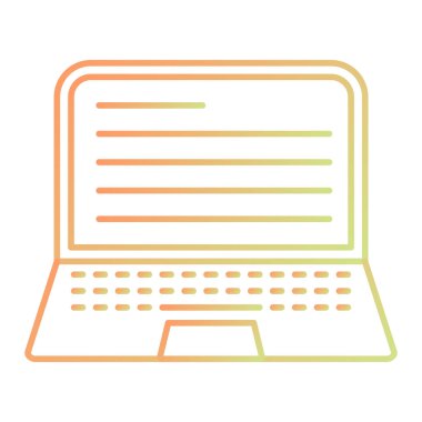 bilgisayar ve klavye vektör illüstrasyon tasarımlı dizüstü bilgisayar