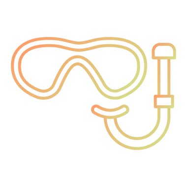 Tüplü dalış ikonu. Web için şnorkel vektör simgelerinin özet çizimi