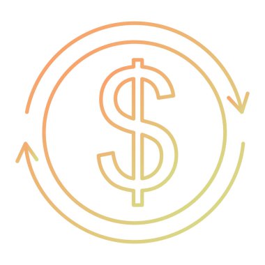 Dolar işareti simgesi. Para birimi sembolü. düz tasarım biçimi.