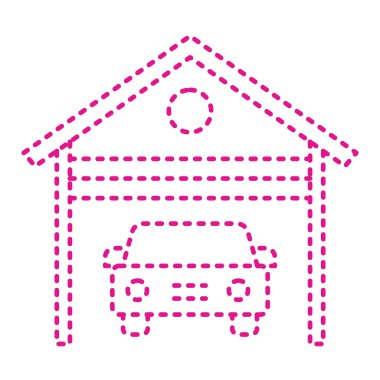 araba garajı ikon vektör çizimi tasarımı