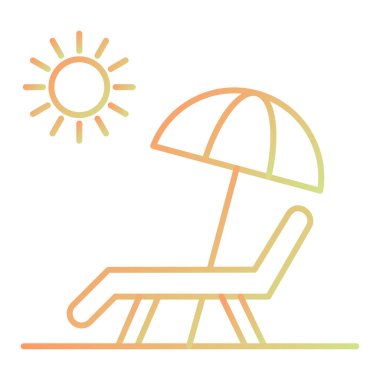 Plaj sandalyesi ikonu. Web için güneş paneli vektör simgelerinin özet çizimi