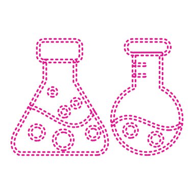 Bilim ve teknoloji ikonları ayarlandı. vektör illüstrasyonu