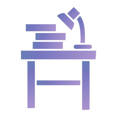 desk with books and table vector illustration design
