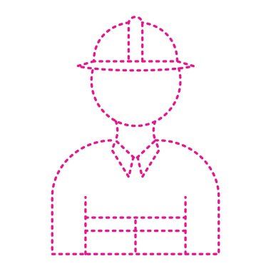 builder icon. worker with helmet and wrench vector illustration