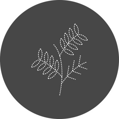 branch with leaves, simple illustration