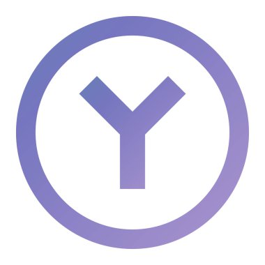 an illustrated Y icon isolated on a background-circle