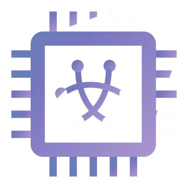 cpu vektör simgesi modern basit tasarım