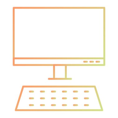 bilgisayar monitörü ikon vektör illüstrasyonu