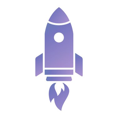 Roket ikonu. Düz dizayn. vektör illüstrasyonu.