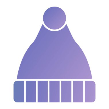 kış şapkası ikonu. ağ için örülmüş eldiven vektör simgelerinin düz çizimi