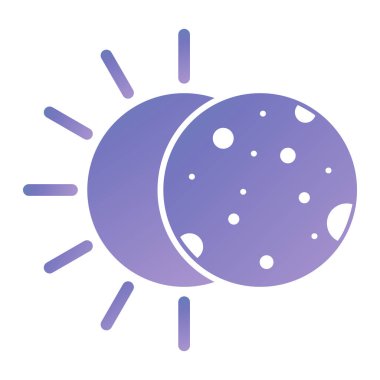 Güneş ikonu vektörü. Düz çizim. 10 saniye.