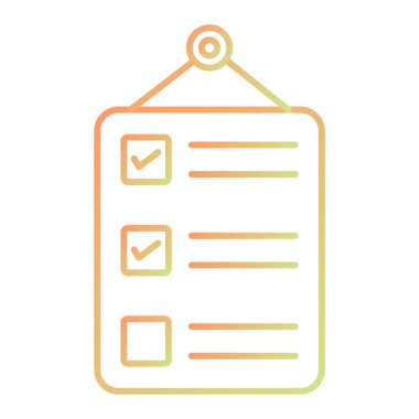 Liste simgesi olan pano. Web için kağıt vektör simgelerinin özet çizimi