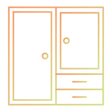 Dolap simgesi. Web için kıyafet vektör simgelerinin özet çizimi