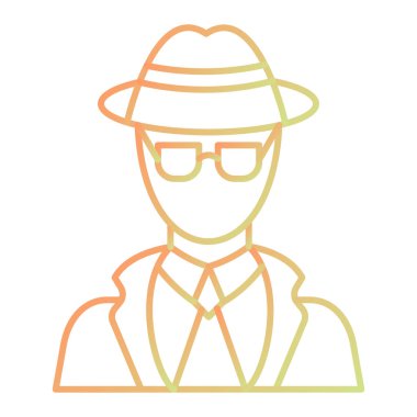 Gözlüklü adam, vektör çizimi.