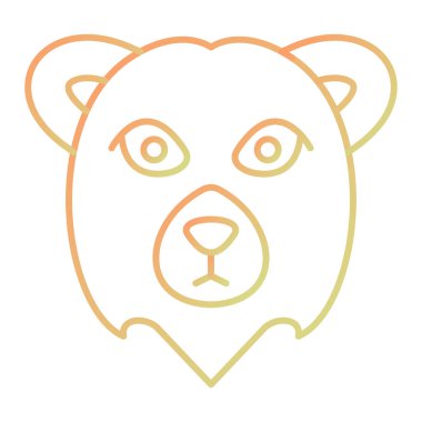 Ayı yüz ikonu vektör illüstrasyonu