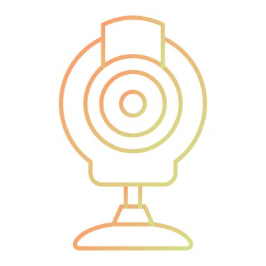 camera lens line icon. webcam vector illustration. thin outline. isolated contour symbol