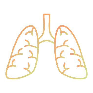 Bir akciğer karikatür simgesinin vektör çizimi