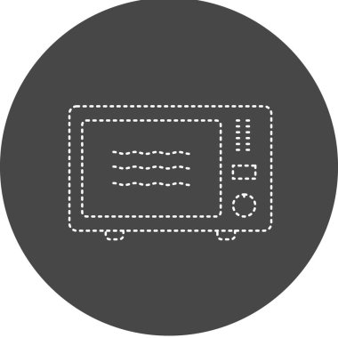 Mikrodalga Vektör Kabartma Simgesi Tasarımı 