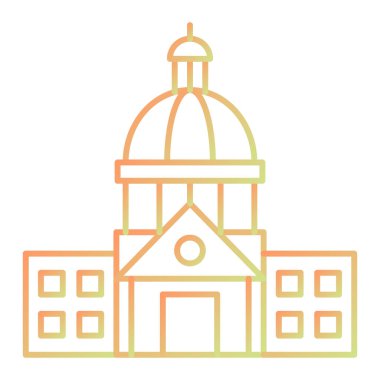 church building icon. outline illustration of university vector icons for web