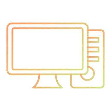 bilgisayar monitörü ikon vektör illüstrasyonu