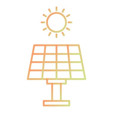 Güneş enerjisi ikonu. Web için güneş vektör simgelerinin özet çizimi