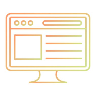 browser window icon. outline illustration of laptop vector icons for web