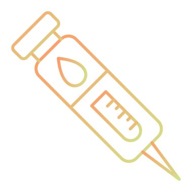 Tıbbi şırınga ikonu. Web için test tübü vektör simgelerinin özet çizimi