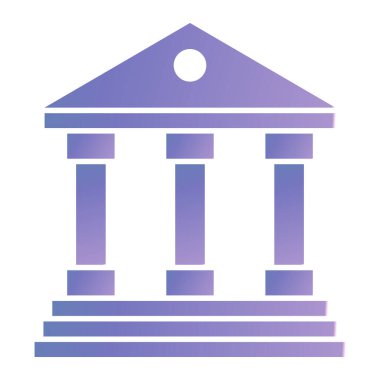 Banka binası simgesi, vektör illüstrasyonu