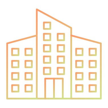 Bina. Web simgesi basit illüstrasyon